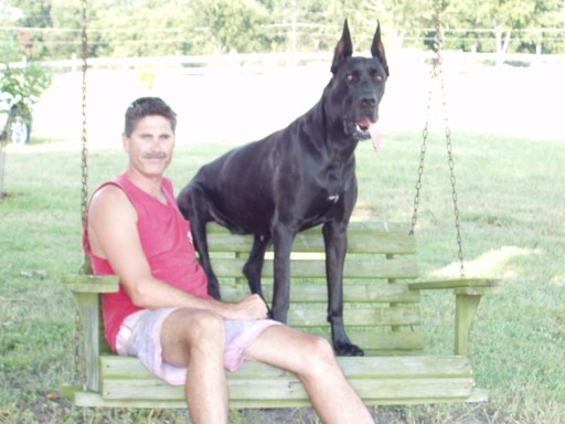 Daddy and Smidgen -he was supporting her from behind so that she wouldn't fall.